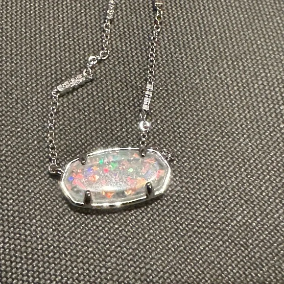 Kendra Scott Silver Necklace with Opalescent Pendant - Picture 2 of 4